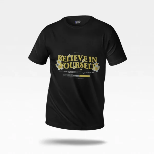 تیشرت گل سفید طرح Believe In Yourself