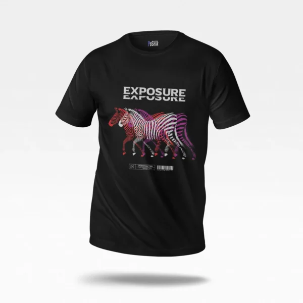 تیشرت گورخر رنگی طرح Exposure