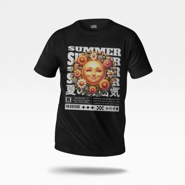 تیشرت تابستانی گل آفتابگردان طرح Summer
