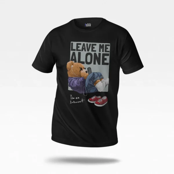 تیشرت خرس درونگرا طرح Leave Me Alone