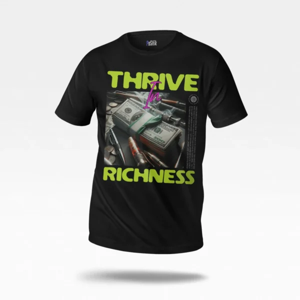 تیشرت انگیزشی ثروت طرح Thrive in Richness