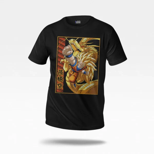 تیشرت انیمه دراگون بال طرح گوکو و شنرون (Goku Shenron)