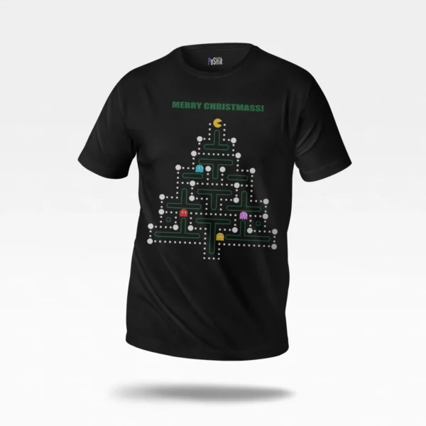 تیشرت پک‌من طرح درخت کریسمس (Pac-Man Christmas)