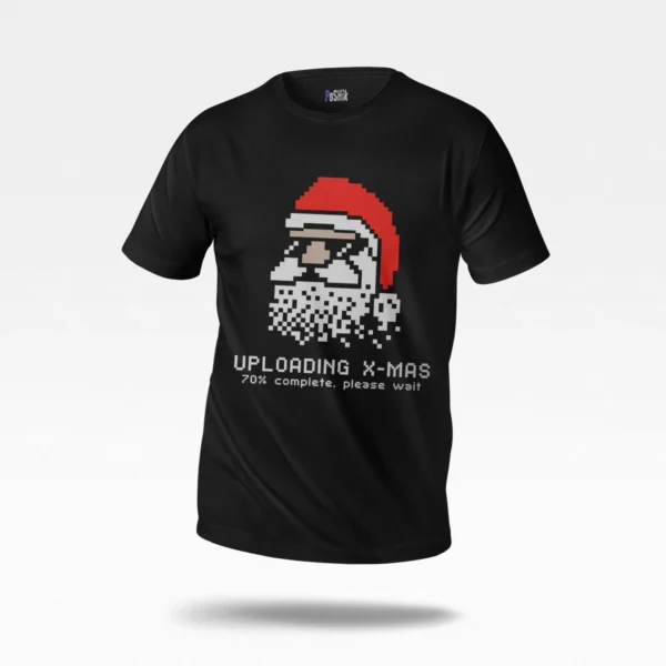 تیشرت کریسمس طرح بارگذاری پیکسلی (Uploading X-mas)