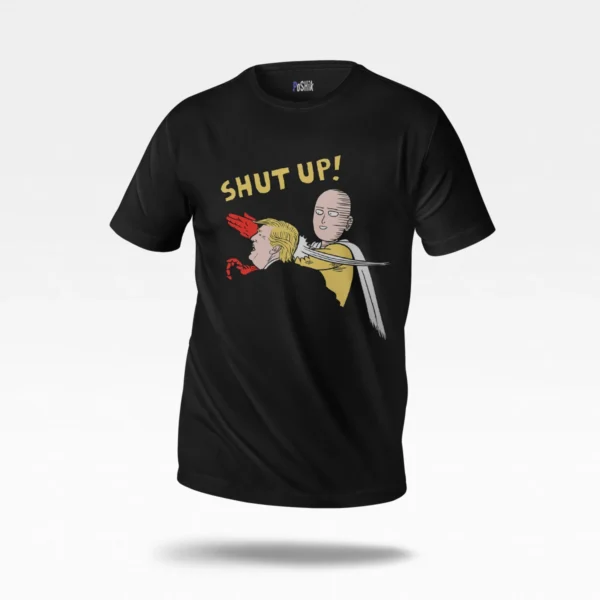 تیشرت انیمه وان پانچ من طرح شوخی سیلی (Shut Up)
