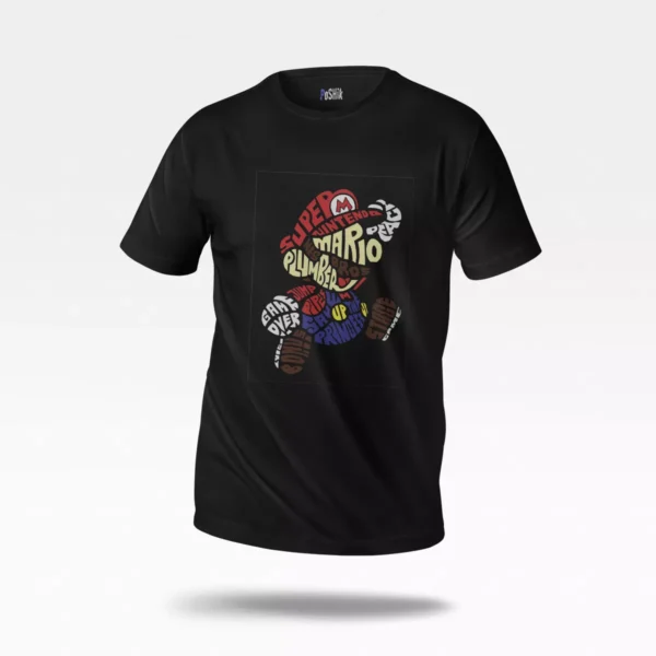 تیشرت سوپر ماریو طرح تایپوگرافی سیلوئت (Super Mario)