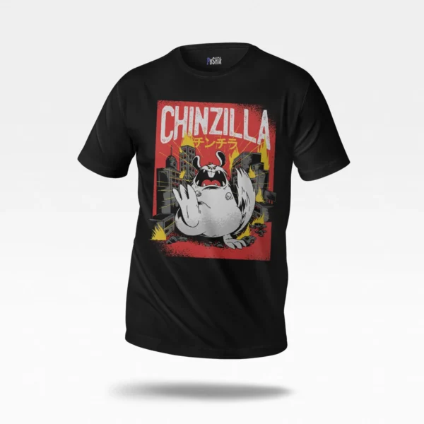 تیشرت سگ پاگ طرح گودزیلا (Chinzilla)