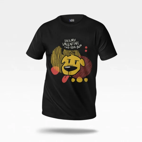 تیشرت سگ طرح She's My Valentine