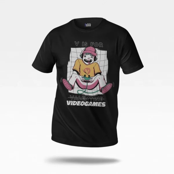 تیشرت گیمینگ طرح V Is For Valentine Videogames