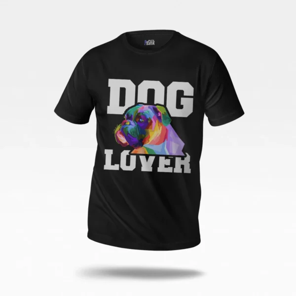 تیشرت سگ باکسر طرح رنگارنگ Dog Lover