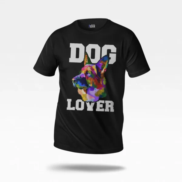 تیشرت سگ ژرمن شپرد طرح رنگارنگ Dog Lover