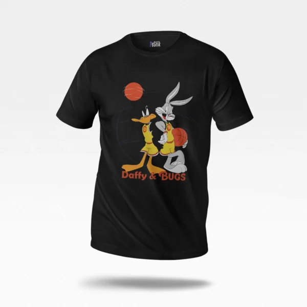 تیشرت کارتونی طرح بسکتبال Daffy & Bugs