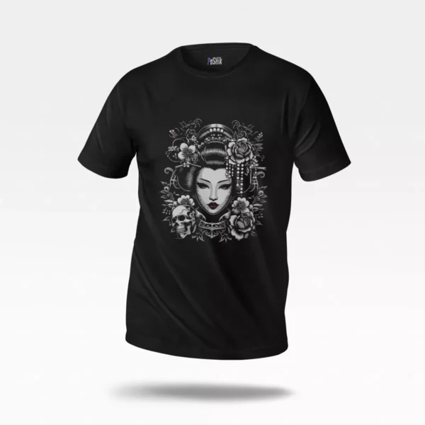 تیشرت گیشا و جمجمه سبک گوتیک (Geisha Skull)