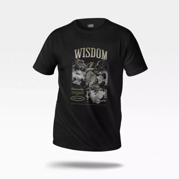 تیشرت تایپوگرافی Wisdom طرح فرشته گوتیک