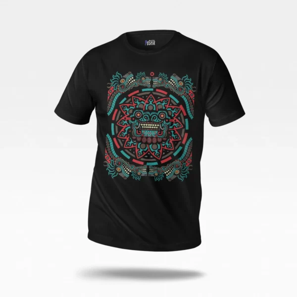 تیشرت طرح ماندالای آزتکی رنگارنگ (Aztec Mandala)