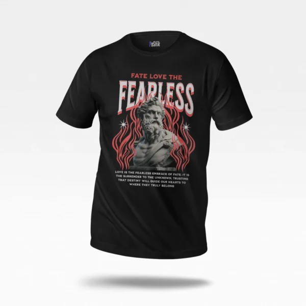 تیشرت انگیزشی طرح Fearless با مجسمه یونانی