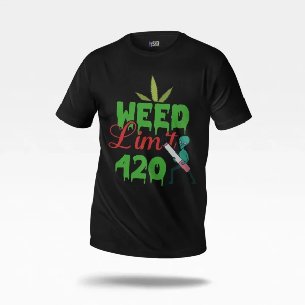 تیشرت نوشته Weed Limit 420 طرح فضایی