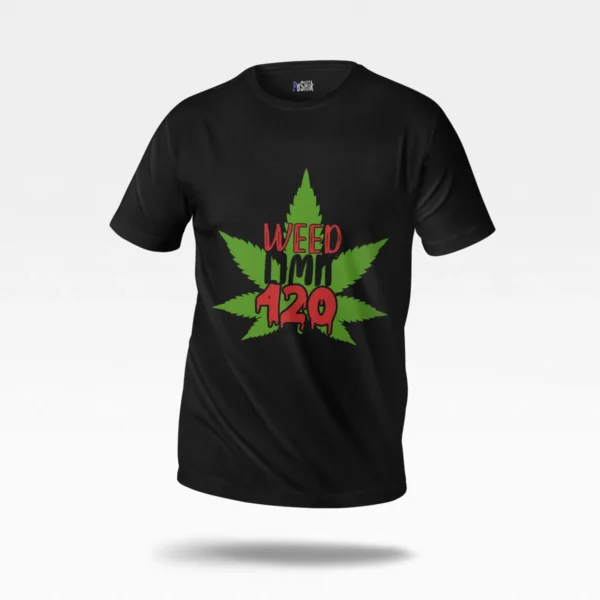 تیشرت نوشته Weed Limit 420 طرح برگ سبز