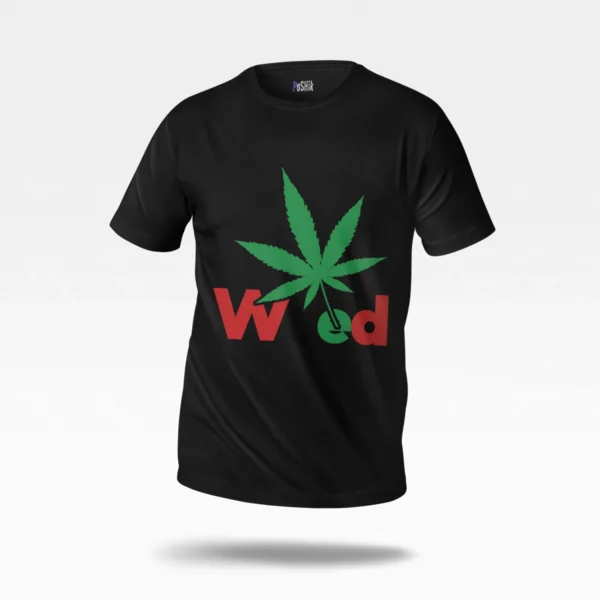 تیشرت تایپوگرافی Weed طرح برگ سبز