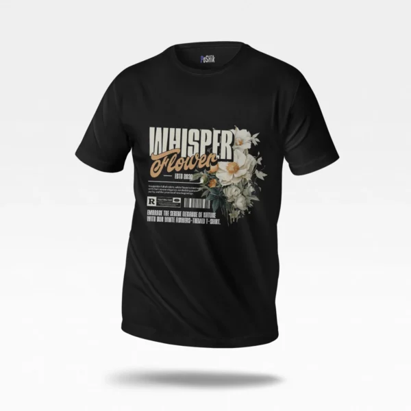تیشرت گل سفید طرح Whisper Flower