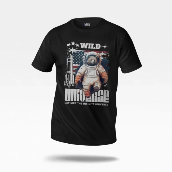 تیشرت خرس فضانورد طرح Wild Universe
