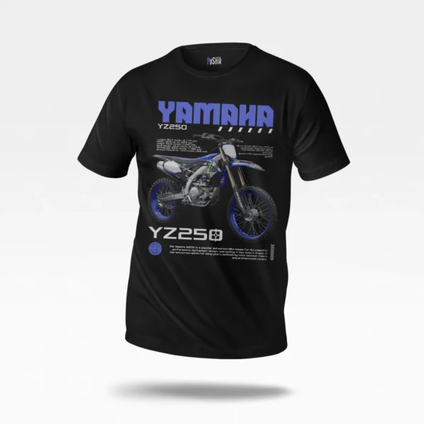 تیشرت موتور یاماها طرح YZ250 آبی