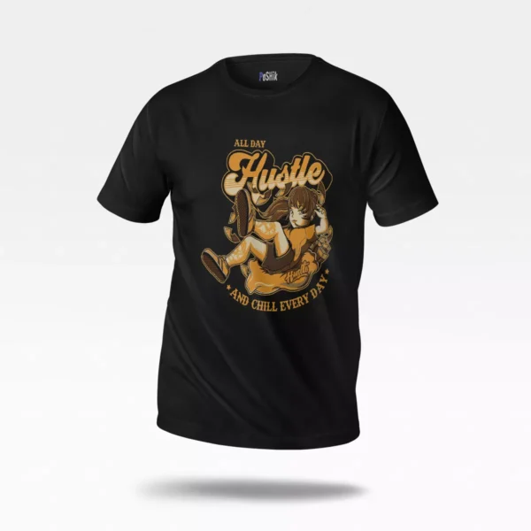 تیشرت انگیزشی طرح All Day Hustle