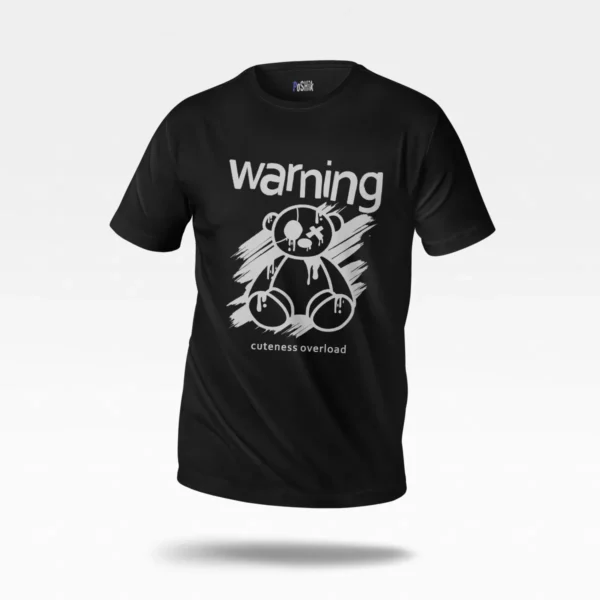تیشرت خرس و نوشته Warning (استریت‌ویر)