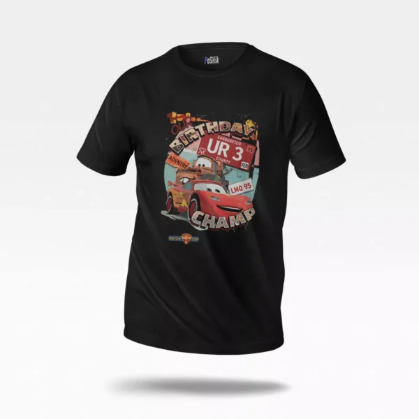 تیشرت ماشین‌ها طرح تولد مک‌کوئین (Cars Birthday)