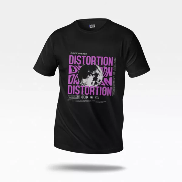 تیشرت نوشته Distortion و ماه