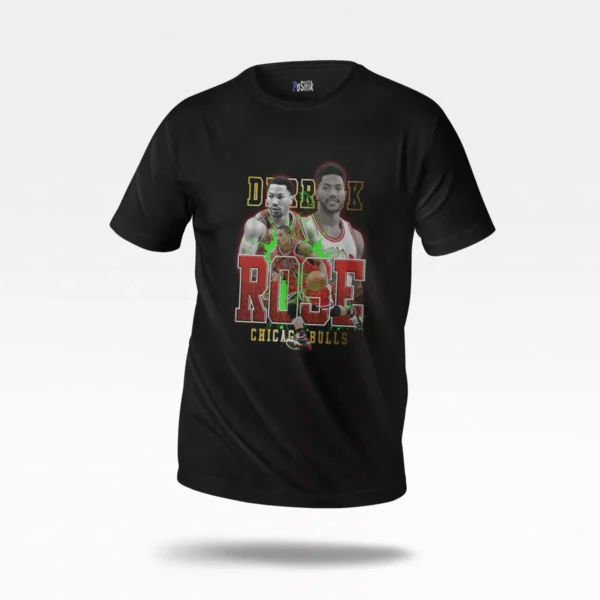 تیشرت بسکتبال دریک رز طرح شیکاگو بولز (Derrick Rose)