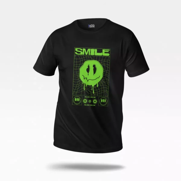 تیشرت لبخند نئونی طرح Smile