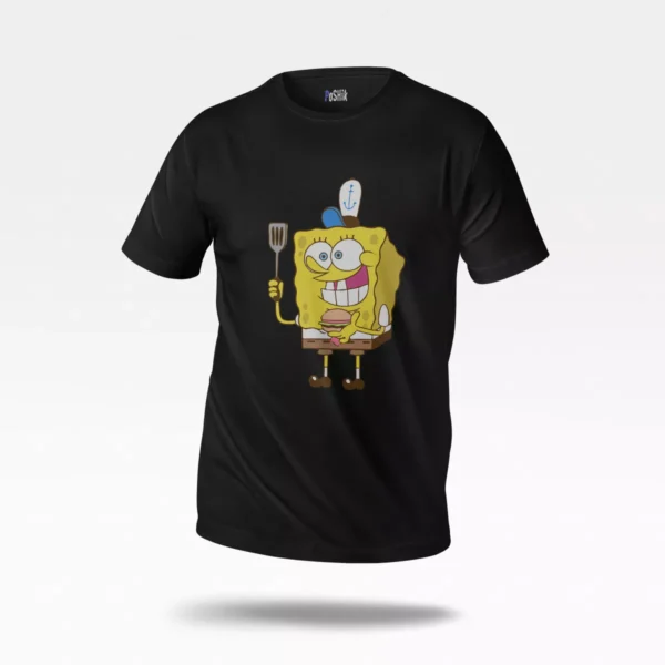 تیشرت باب اسفنجی طرح آشپز با ساندویچ (SpongeBob)