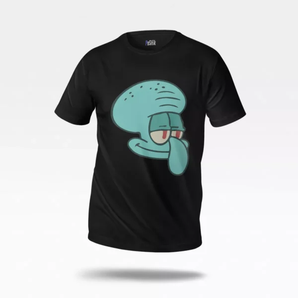 تیشرت باب اسفنجی طرح اسکوییدوارد خطی گریه (Squidward)