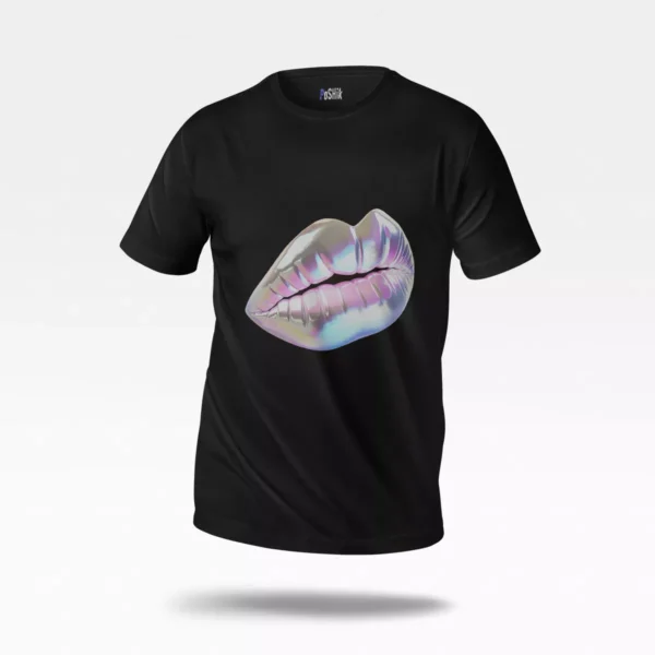 تیشرت طرح لب کروم (Chrome Lips)