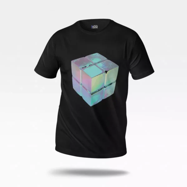 تیشرت طرح مکعب چهارتکه براق (Chrome Cube)