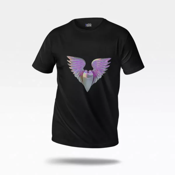 تیشرت طرح قلب بالدار براق (Chrome Winged Heart)