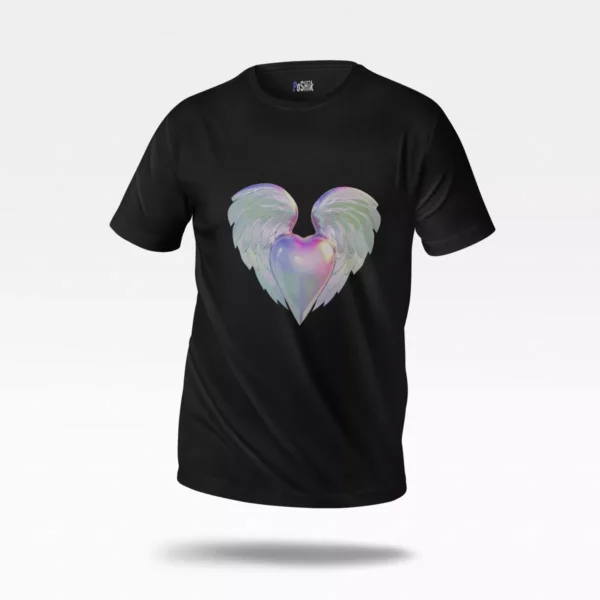 تیشرت طرح قلب بالدار فلزی (Metallic Winged Heart)