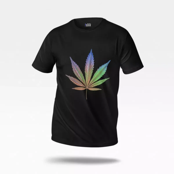 تیشرت طرح برگ شاهدانه براق (Chrome Cannabis Leaf)