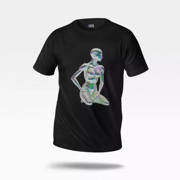 تیشرت طرح مجسمه انسانی براق (Chrome Humanoid Figure)