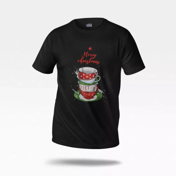 تیشرت کریسمس طرح فنجان چای Merry Christmas
