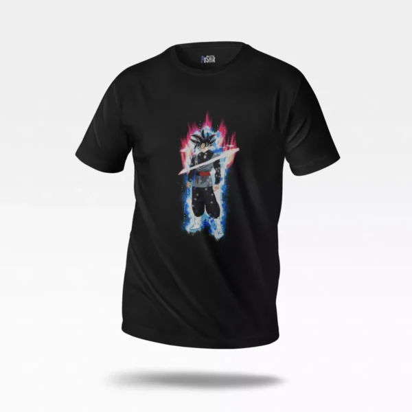 تیشرت انیمه دراگون بال طرح گوکو بلک با شمشیر (Goku Black)