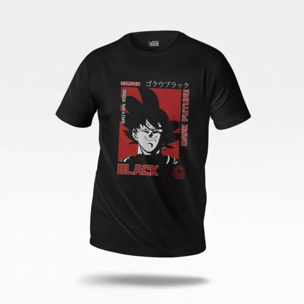 تیشرت انیمه دراگون بال طرح گوکو بلک ساتان رز (Goku Black)