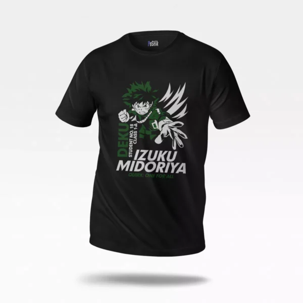 تیشرت انیمه سرقهرمان من طرح ایزوکو میدوریا (Izuku Midoriya)
