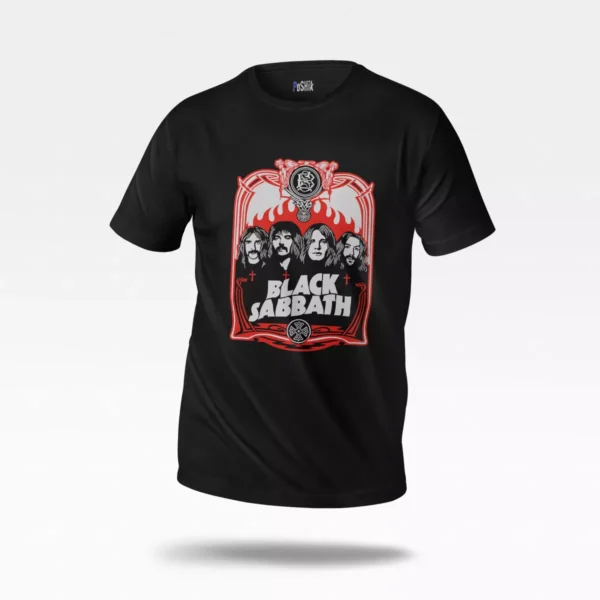 تیشرت بلک سبث طرح گل رز (Black Sabbath)