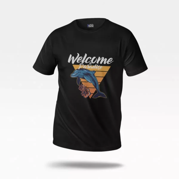 تیشرت تابستانی طرح دلفین Welcome Paradise