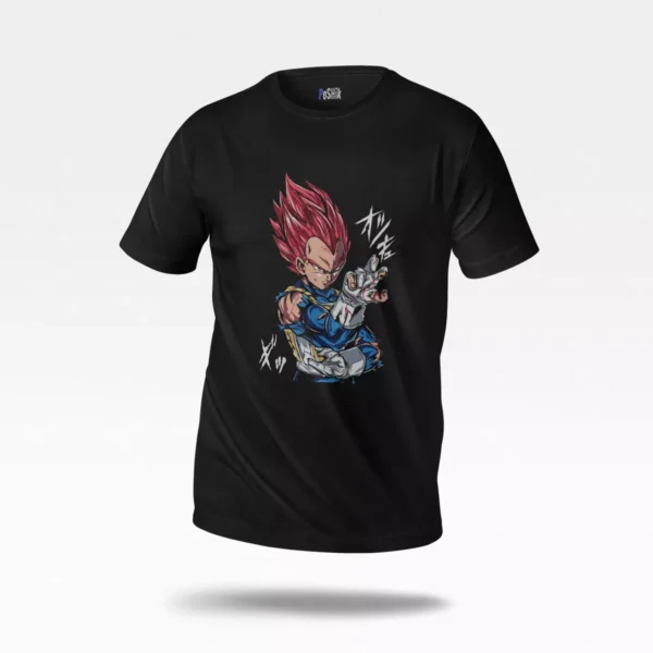 تیشرت انیمه دراگون بال طرح وجیتا قرمز (Vegeta)