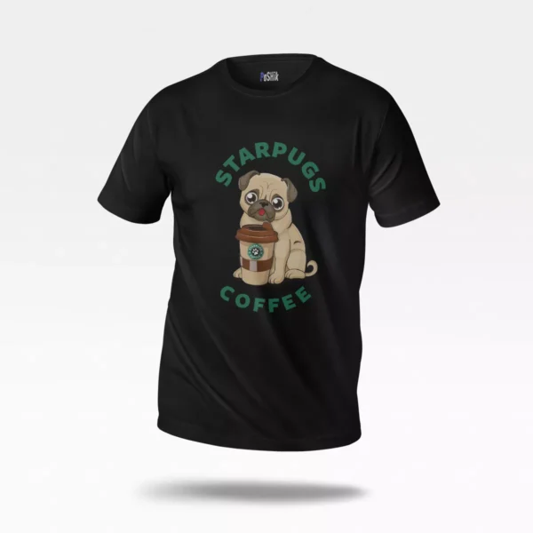 تیشرت سگ پاگ طرح قهوه Starpugs