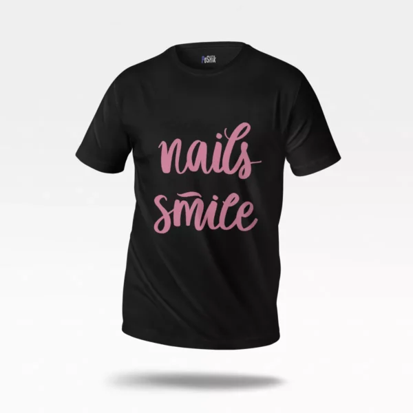 تیشرت نوشته nails smile