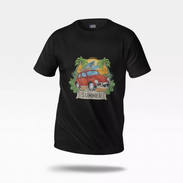 تیشرت تابستانی طرح ماشین بیتل ساحلی